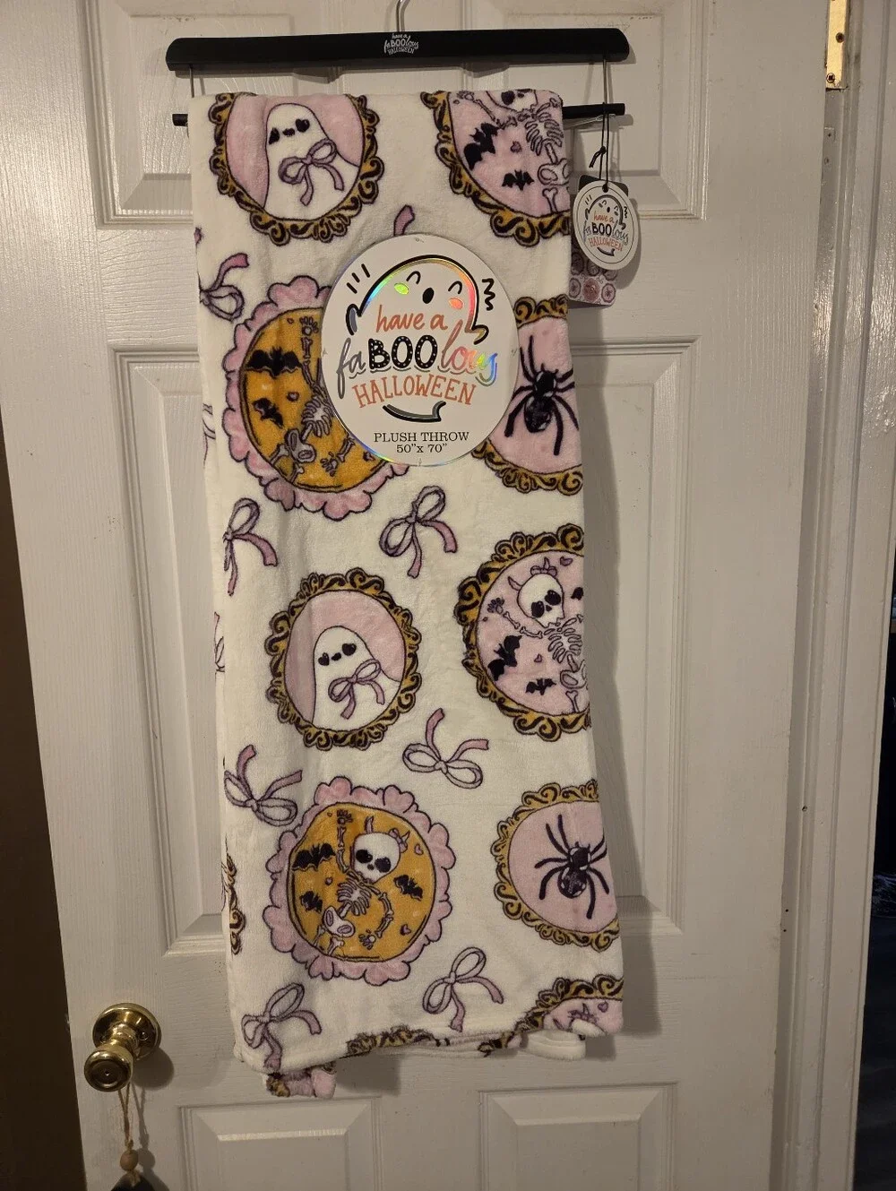 Ghosts & Skeletons Frame Style 50×70 Inch NWT Plush Throw